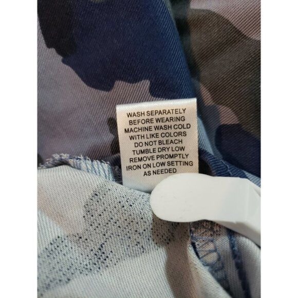 Elliott & Vine Womens Blue Camouflage Tiered dress with pockets Size 2X New - Picture 10 of 16